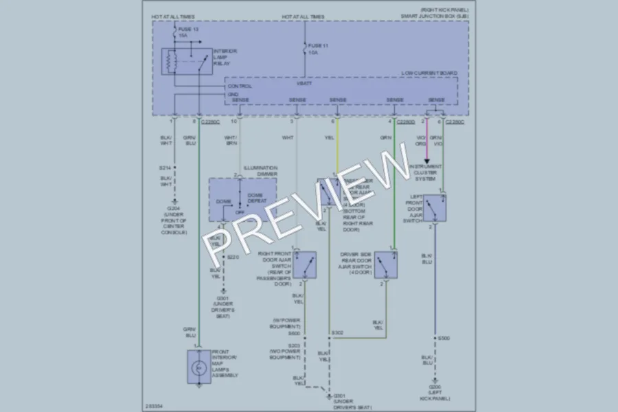 2008 Ford Ranger Interior Lights wiring diagram preview