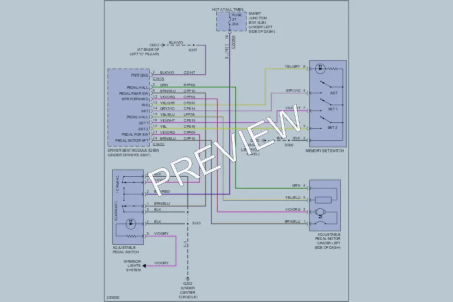 2008 Ford Taurus Memory Systems wiring diagram preview