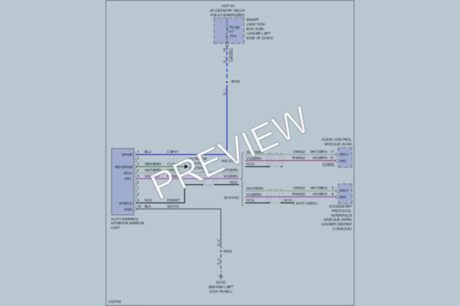 2008 Ford TaurusX Power Mirrors wiring diagram preview