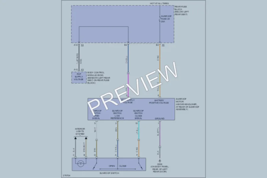 2008 GMC Envoy Power Top Sunroof wiring diagram preview