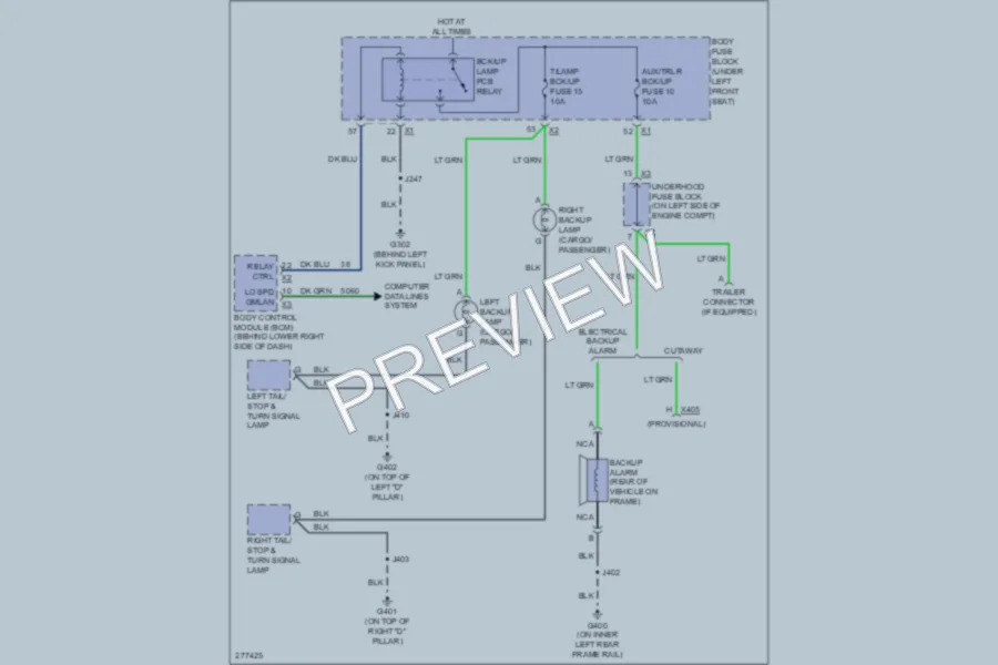 2008 GMC G2500 Exterior Lights wiring diagram preview