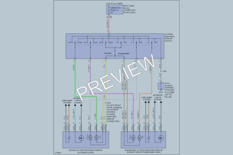 2008 GMC G1500 Power Mirrors wiring diagram preview