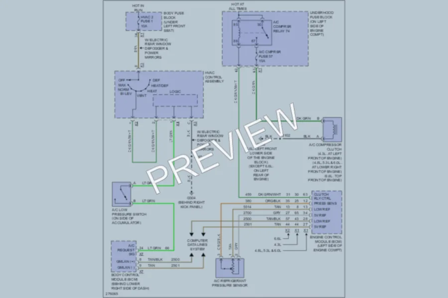 2008 GMC G2500 Air Conditioning wiring diagram preview