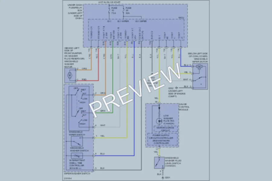 2008 Honda CRV Wiper Washer wiring diagram preview