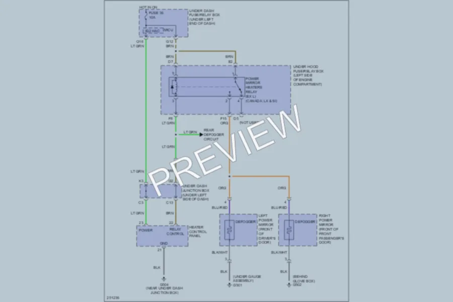 2008 Honda Civic Defoggers wiring diagram preview