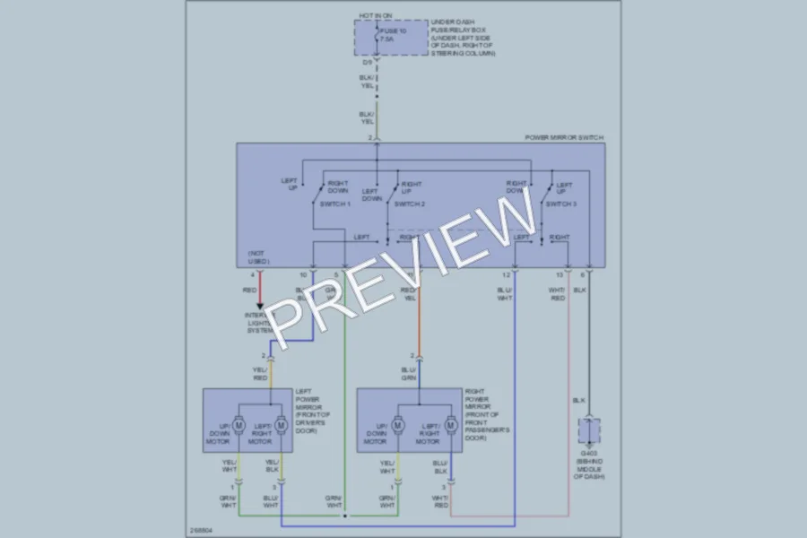 2008 Honda Fit Power Mirrors wiring diagram preview