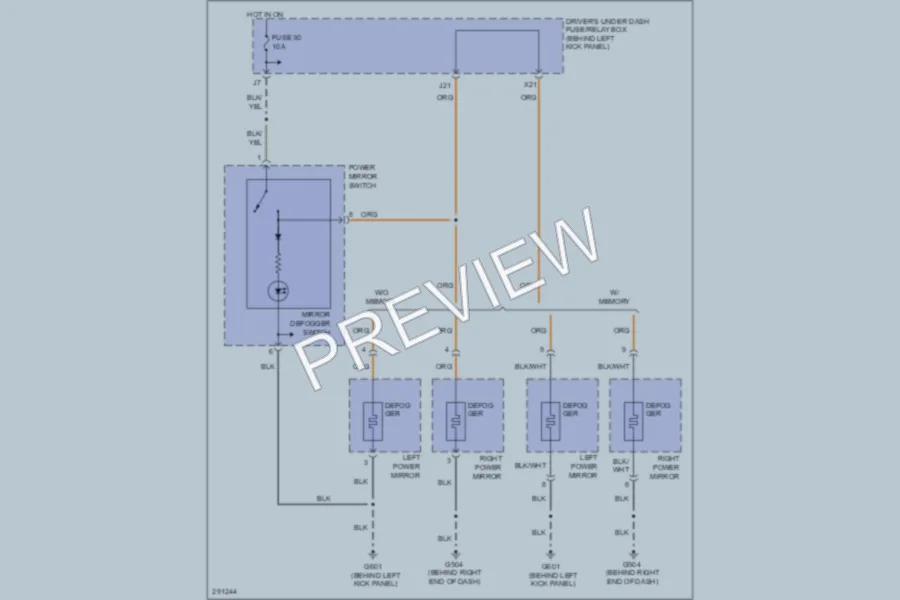 2008 Honda Odyssey Defoggers wiring diagram preview