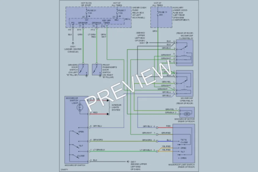 2008 Honda Ridgeline Power Top Sunroof wiring diagram preview
