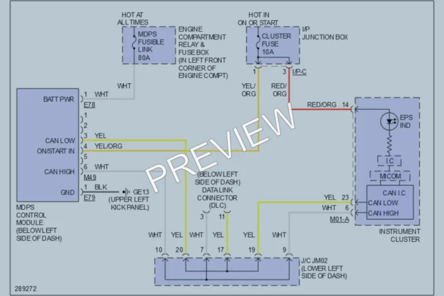 2008 Hyundai Elantra Electronic Power Steering wiring diagram preview