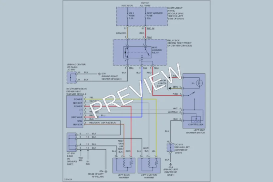2008 Hyundai Entourage Power Seats wiring diagram preview