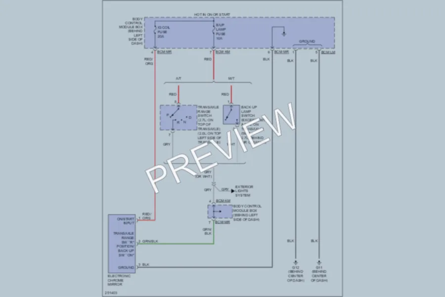 2008 Hyundai Tiburon Power Mirrors wiring diagram preview