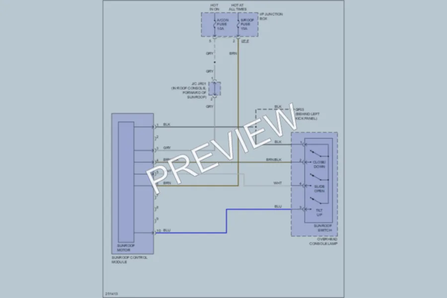 2008 Hyundai Veracruz Power Top Sunroof wiring diagram preview