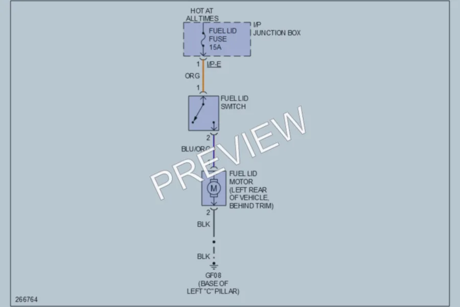 2008 Hyundai Veracruz Trunk Tailgate Fuel Door wiring diagram preview