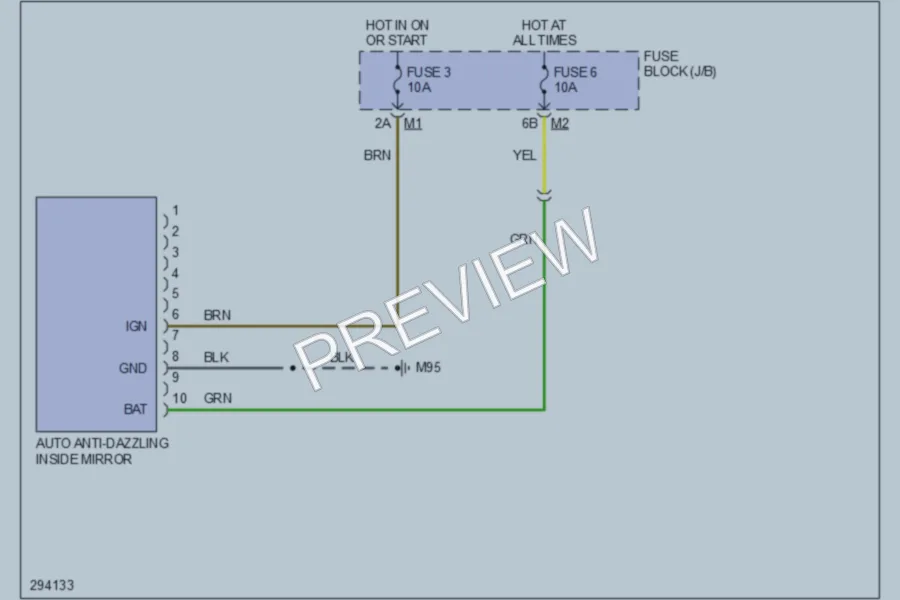 2008 Infiniti EX35 Power Mirrors wiring diagram preview