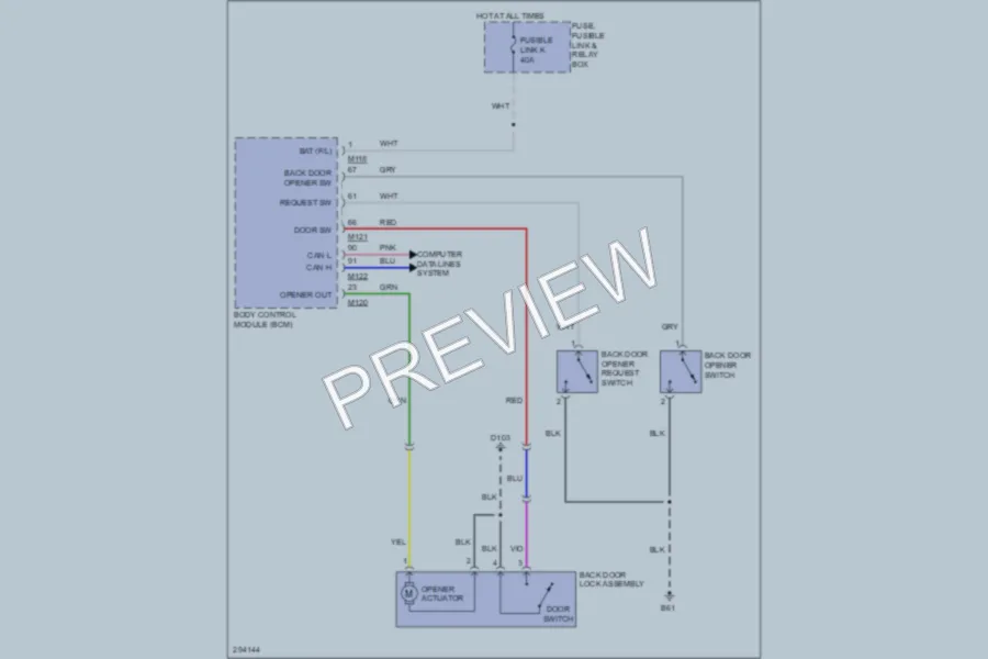 2008 Infiniti EX35 Trunk Tailgate Fuel Door wiring diagram preview