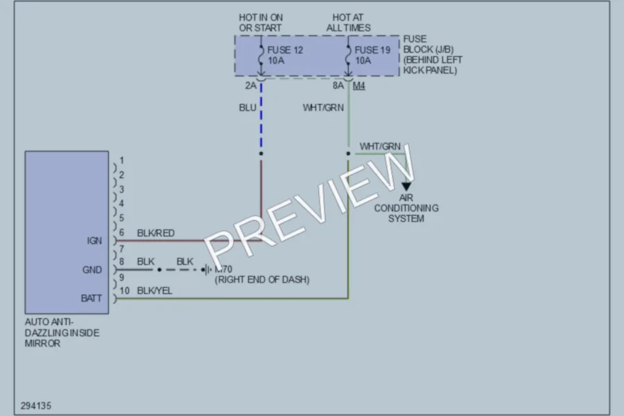 2008 Infiniti M35 Power Mirrors wiring diagram preview