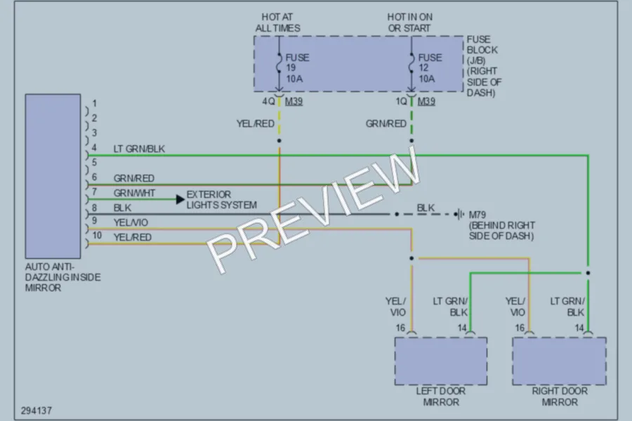 2008 Infiniti QX56 Power Mirrors wiring diagram preview