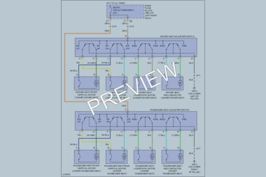 2008 Isuzu Ascender Power Seats wiring diagram preview