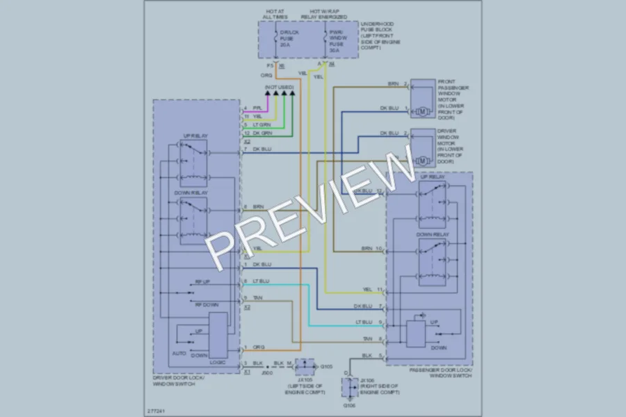2008 Isuzu i290Pickup Power Windows wiring diagram preview