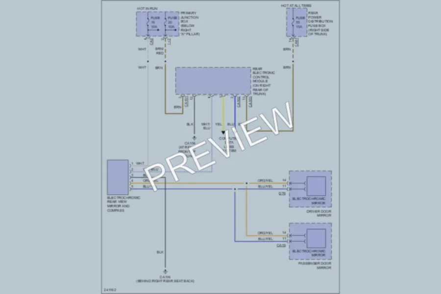 2008 Jaguar SType Power Mirrors wiring diagram preview