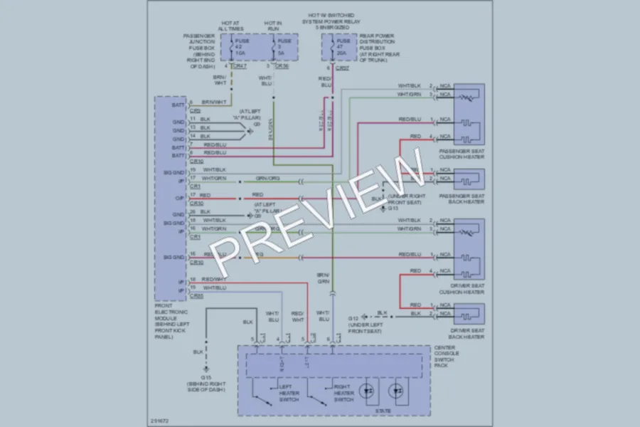 2008 Jaguar XJ8L Power Seats wiring diagram preview