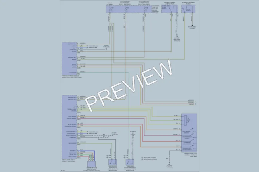 2008 Jaguar XJR Power Door Locks wiring diagram preview