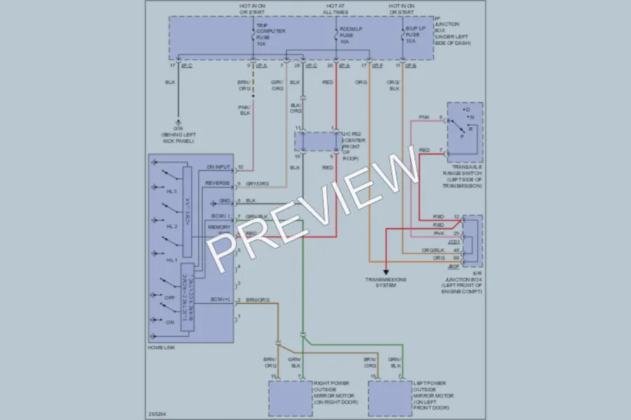 2008 Kia Amanti Power Mirrors wiring diagram preview