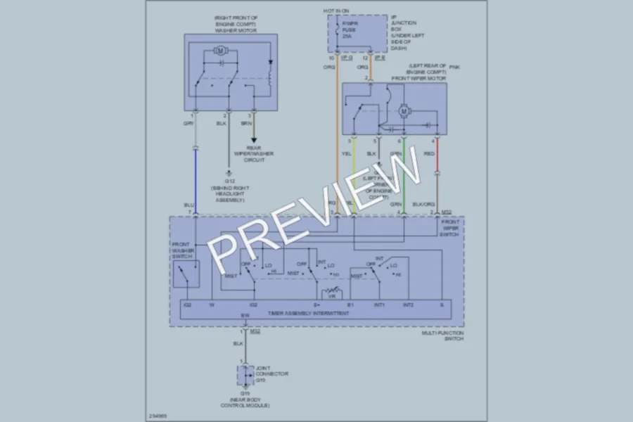2008 Kia Rio5 Wiper Washer wiring diagram preview
