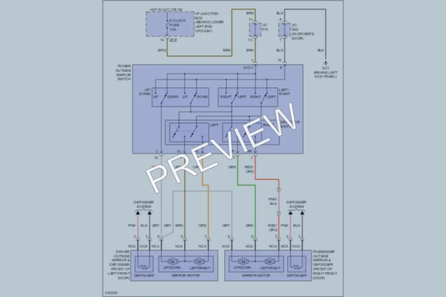 2008 Kia Rondo Power Mirrors wiring diagram preview