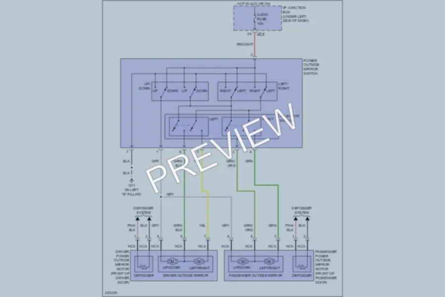 2008 Kia Spectra Power Mirrors wiring diagram preview