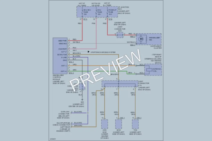 2008 Kia Sportage Anti Theft wiring diagram preview