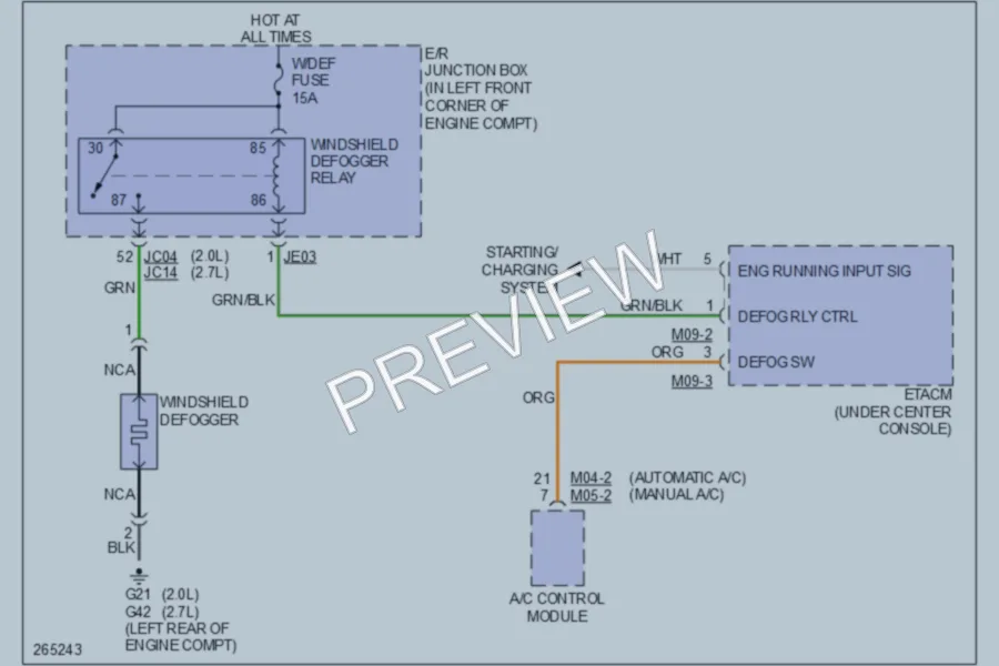 2008 Kia Sportage Defoggers wiring diagram preview
