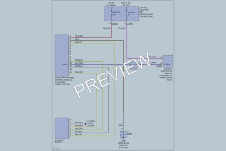 2008 LandRover RangeRover Power Top Sunroof wiring diagram preview