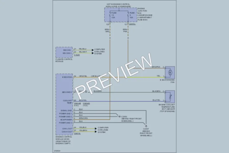 2008 LandRover RangeRoverSport Cooling Fan wiring diagram preview