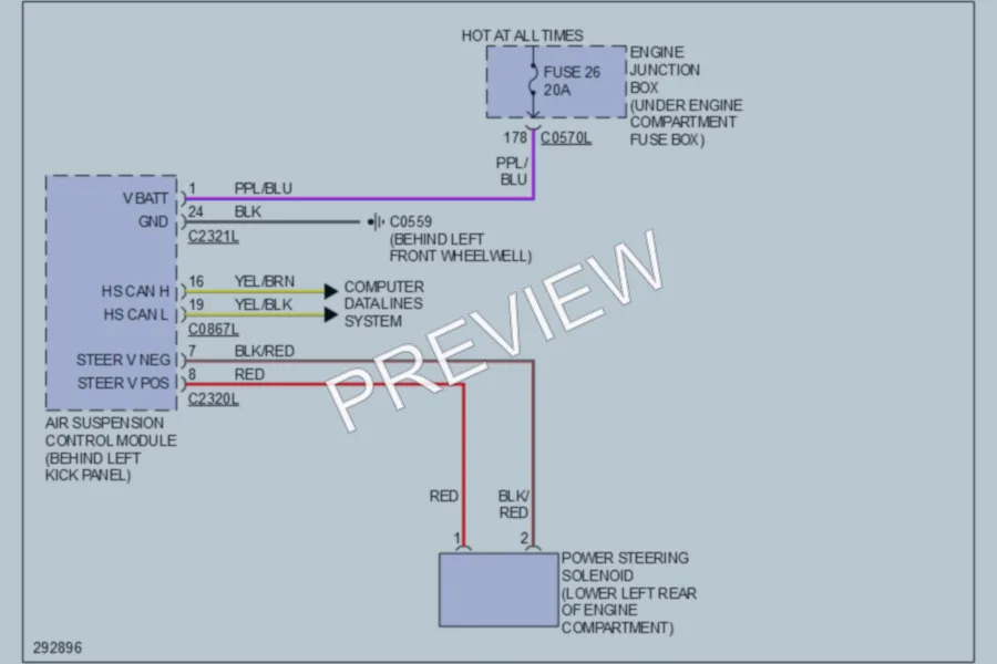 2008 LandRover RangeRoverSport Electronic Power Steering wiring diagram preview