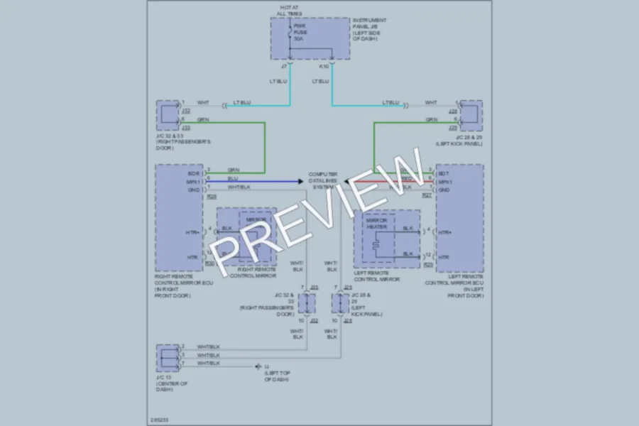2008 Lexus RX400h Defoggers wiring diagram preview