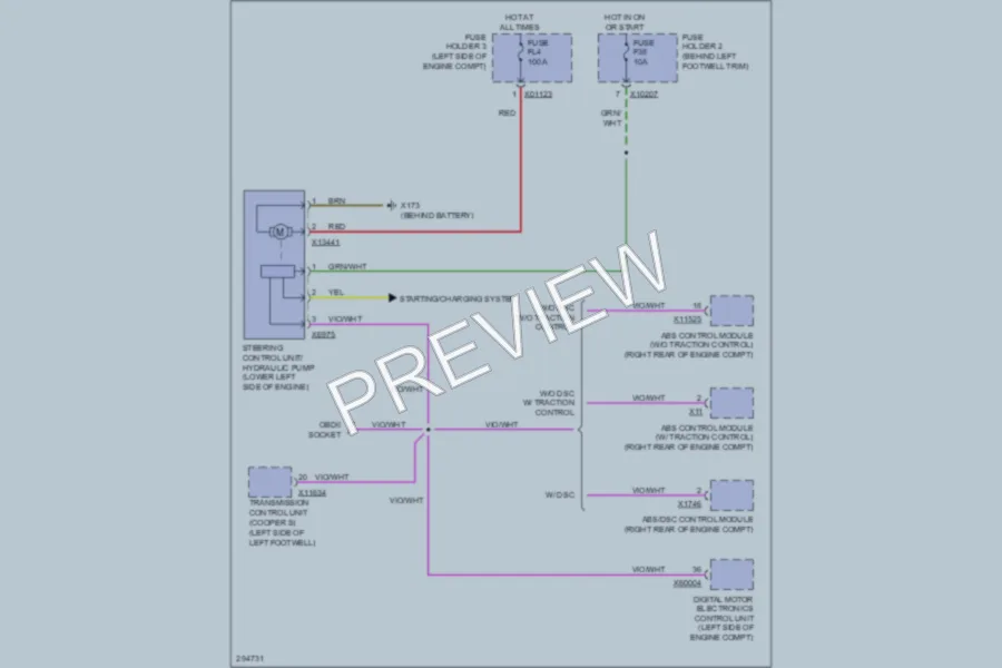 2008 MINI Cooper Electronic Power Steering wiring diagram preview