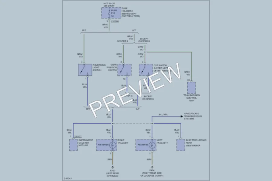 2008 MINI Cooper Exterior Lights wiring diagram preview