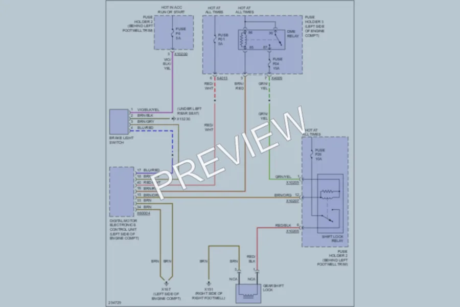 2008 MINI CooperClubman Shift Interlock wiring diagram preview