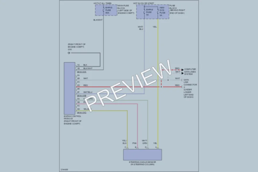 2008 Mazda 5 Electronic Power Steering wiring diagram preview