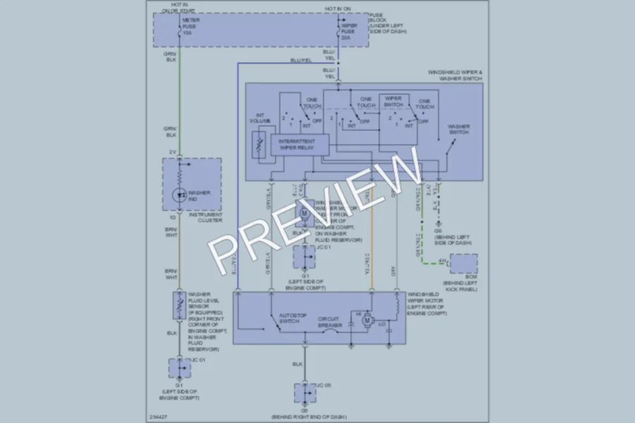 2008 Mazda 6 Wiper Washer wiring diagram preview