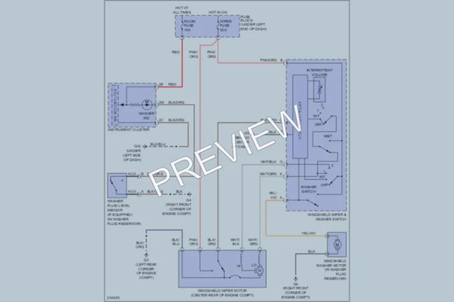 2008 Mazda CX7 Wiper Washer wiring diagram preview