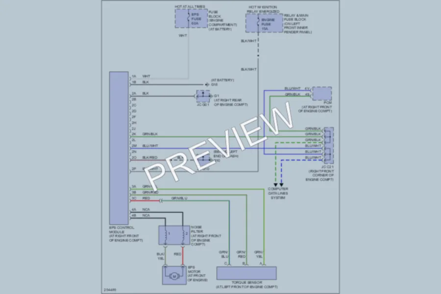 2008 Mazda RX8 Electronic Power Steering wiring diagram preview
