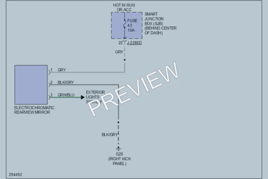 2008 Mazda TributeHybrid Power Mirrors wiring diagram preview