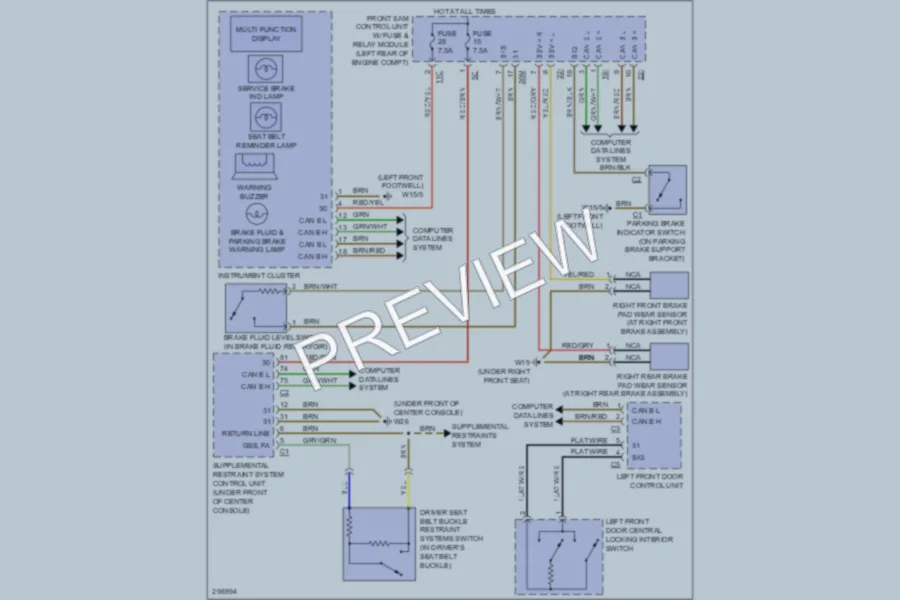 2008 MercedesBenz C350 Warning Systems wiring diagram preview