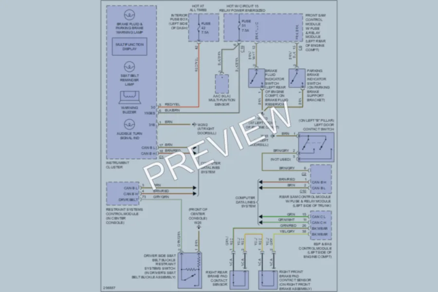 2008 MercedesBenz CLK550 Warning Systems wiring diagram preview