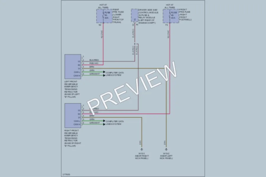 2008 MercedesBenz E320BLUETEC Supplemental Restraints wiring diagram preview