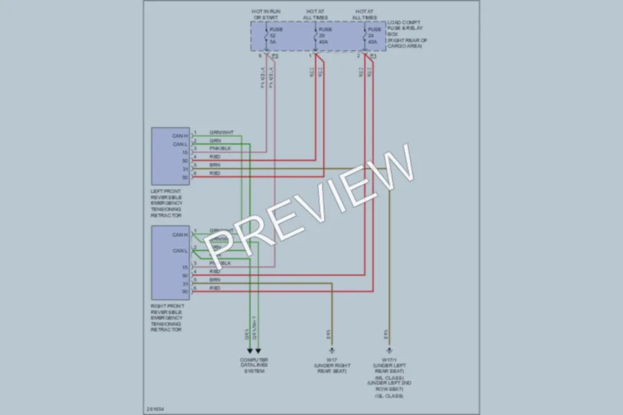 2008 MercedesBenz GL320CDI Supplemental Restraints wiring diagram preview