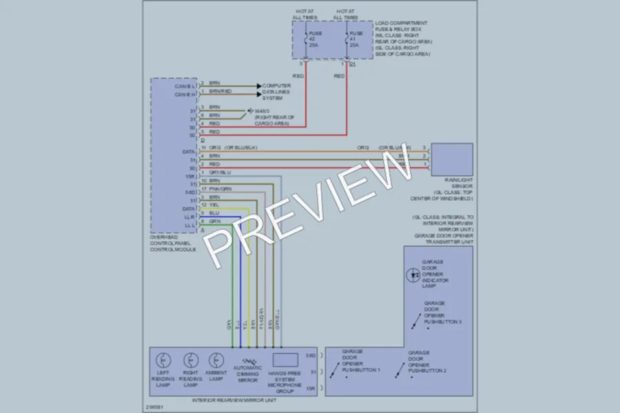 2008 MercedesBenz ML320CDI Power Mirrors wiring diagram preview