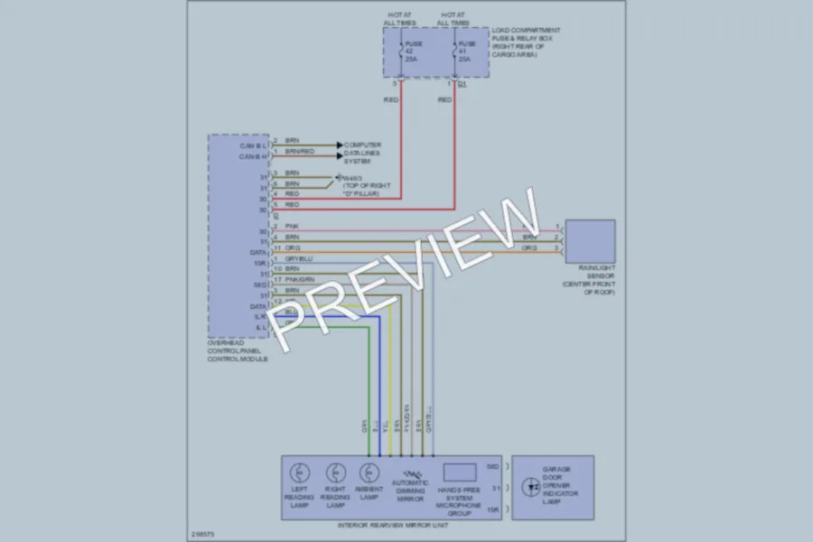 2008 MercedesBenz R320CDI Power Mirrors wiring diagram preview